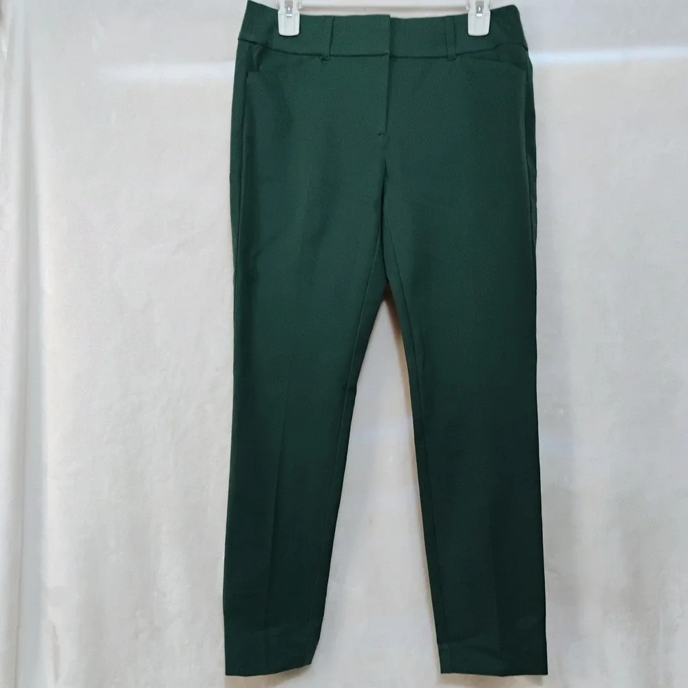 LOFT Outlet Womens Skinny Ankle Pants Green Mid Rise Size 4 NWT